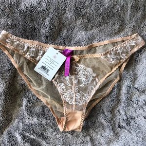 Nude Illusion Mesh L’Agent Brief Panties NWT